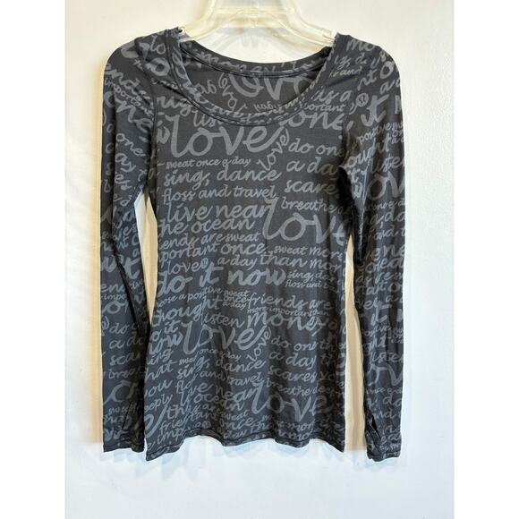 Lululemon Daily Practice Top Tee Black Grey size 6 - Picture 1 of 3